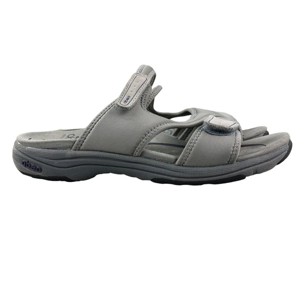 Abeo Women's Size 9N Gayla Grey Textile Bio System Open Toe Hook & Loop Slides